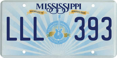 MS license plate LLL393