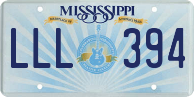 MS license plate LLL394
