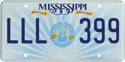 MS license plate LLL399