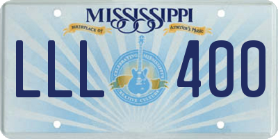 MS license plate LLL400