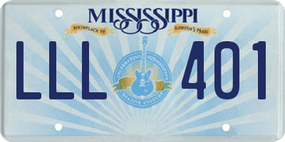 MS license plate LLL401
