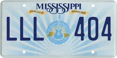 MS license plate LLL404