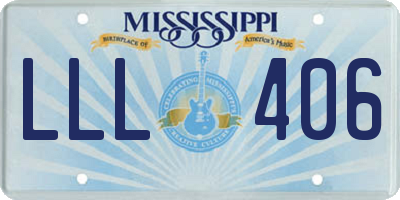 MS license plate LLL406