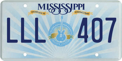 MS license plate LLL407