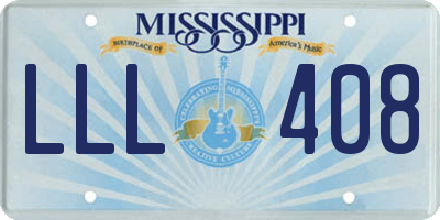 MS license plate LLL408