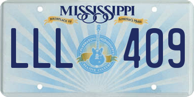 MS license plate LLL409