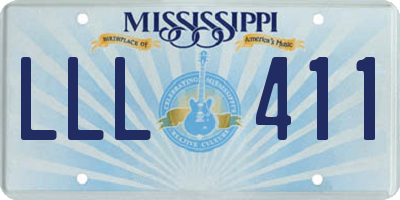 MS license plate LLL411