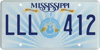MS license plate LLL412