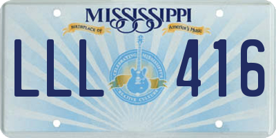MS license plate LLL416