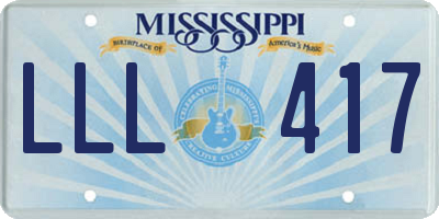 MS license plate LLL417
