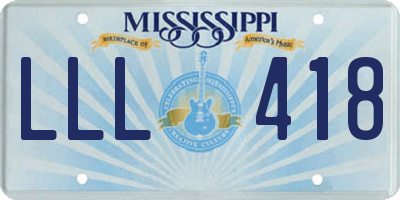 MS license plate LLL418