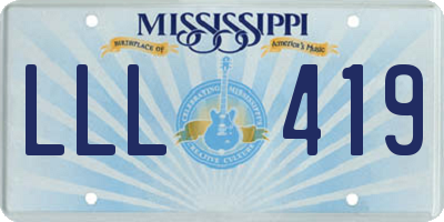 MS license plate LLL419