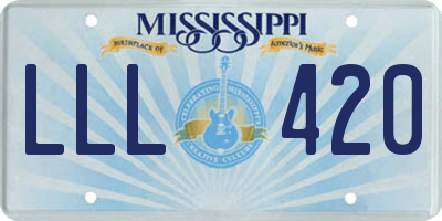 MS license plate LLL420