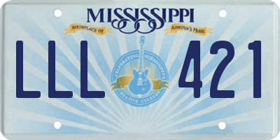 MS license plate LLL421