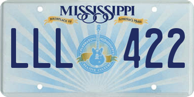 MS license plate LLL422