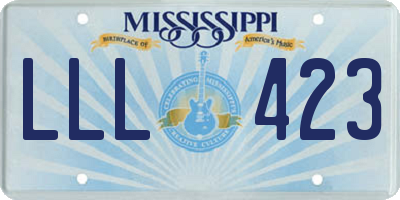 MS license plate LLL423