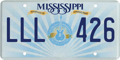 MS license plate LLL426