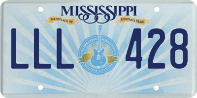 MS license plate LLL428