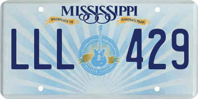 MS license plate LLL429