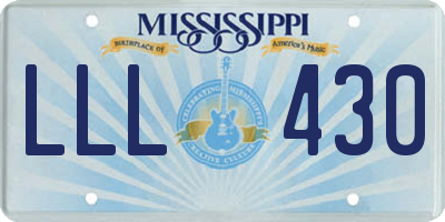 MS license plate LLL430