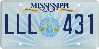 MS license plate LLL431