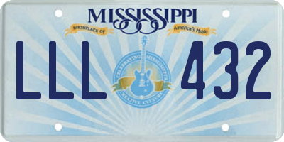 MS license plate LLL432