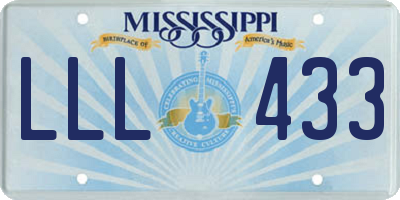 MS license plate LLL433