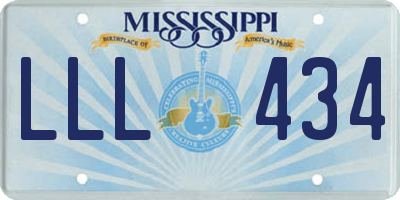 MS license plate LLL434