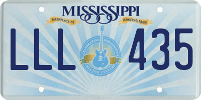 MS license plate LLL435