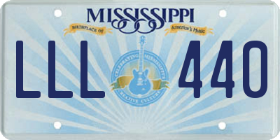 MS license plate LLL440
