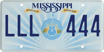 MS license plate LLL444