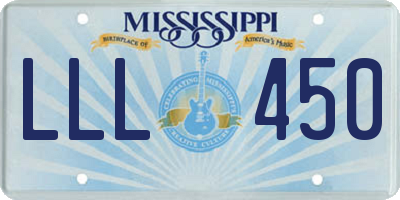 MS license plate LLL450