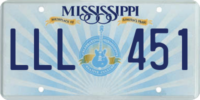 MS license plate LLL451