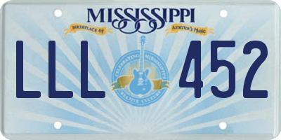 MS license plate LLL452