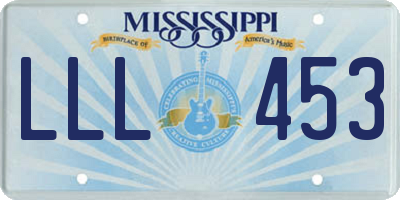 MS license plate LLL453