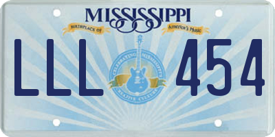 MS license plate LLL454