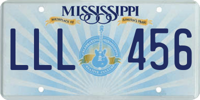 MS license plate LLL456