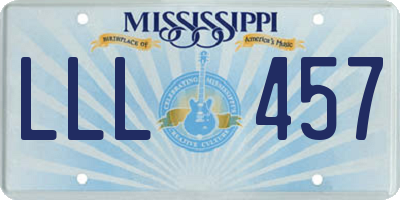 MS license plate LLL457