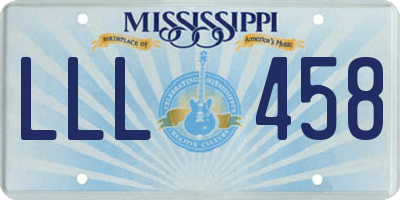 MS license plate LLL458