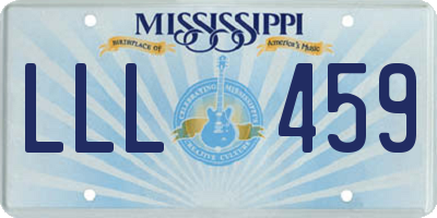 MS license plate LLL459