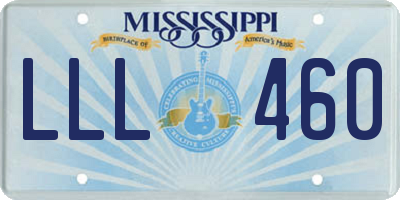 MS license plate LLL460