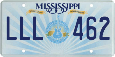 MS license plate LLL462