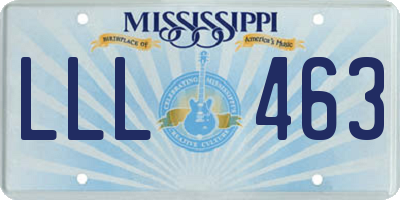 MS license plate LLL463
