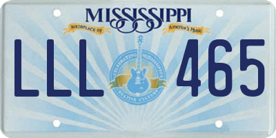 MS license plate LLL465