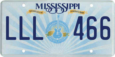 MS license plate LLL466