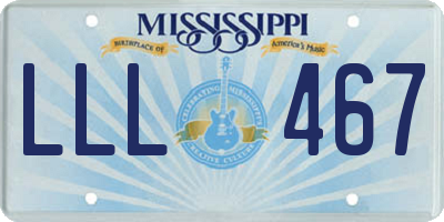 MS license plate LLL467