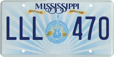 MS license plate LLL470