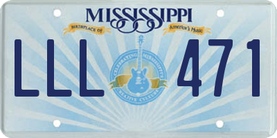 MS license plate LLL471