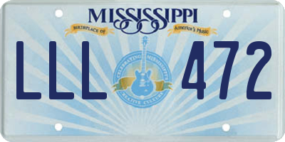 MS license plate LLL472