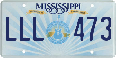 MS license plate LLL473